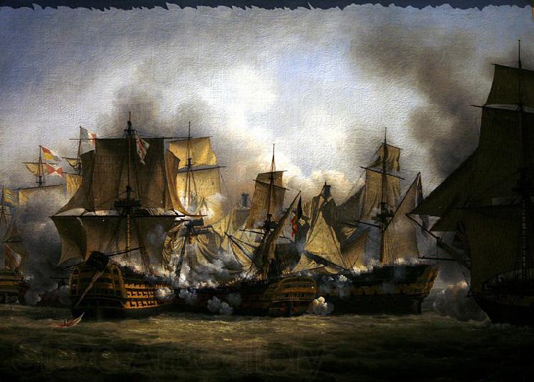Louis-Philippe Crepin The Redoutable at the battle of Trafalgar Norge oil painting art